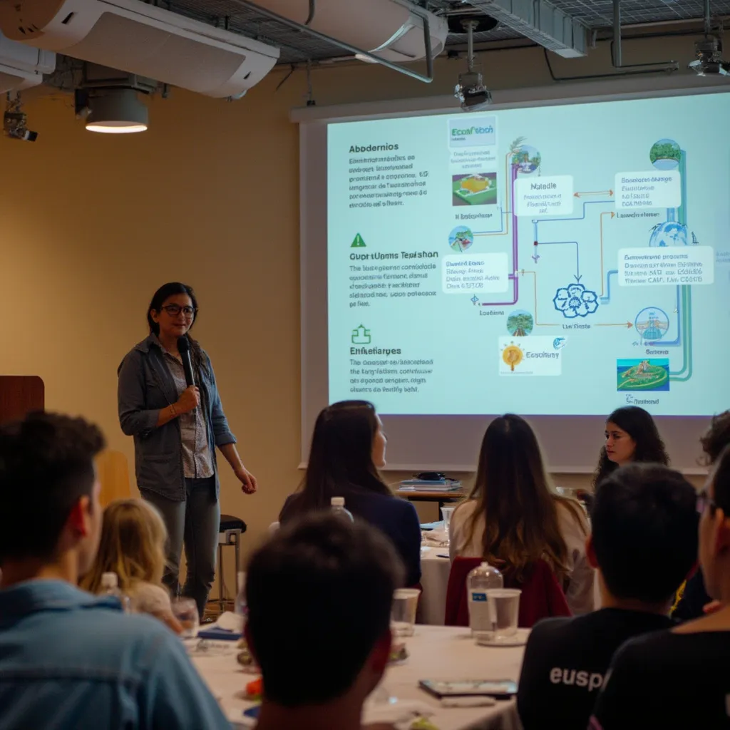 Presentación de EcoEstudiantes en una conferencia educativa
