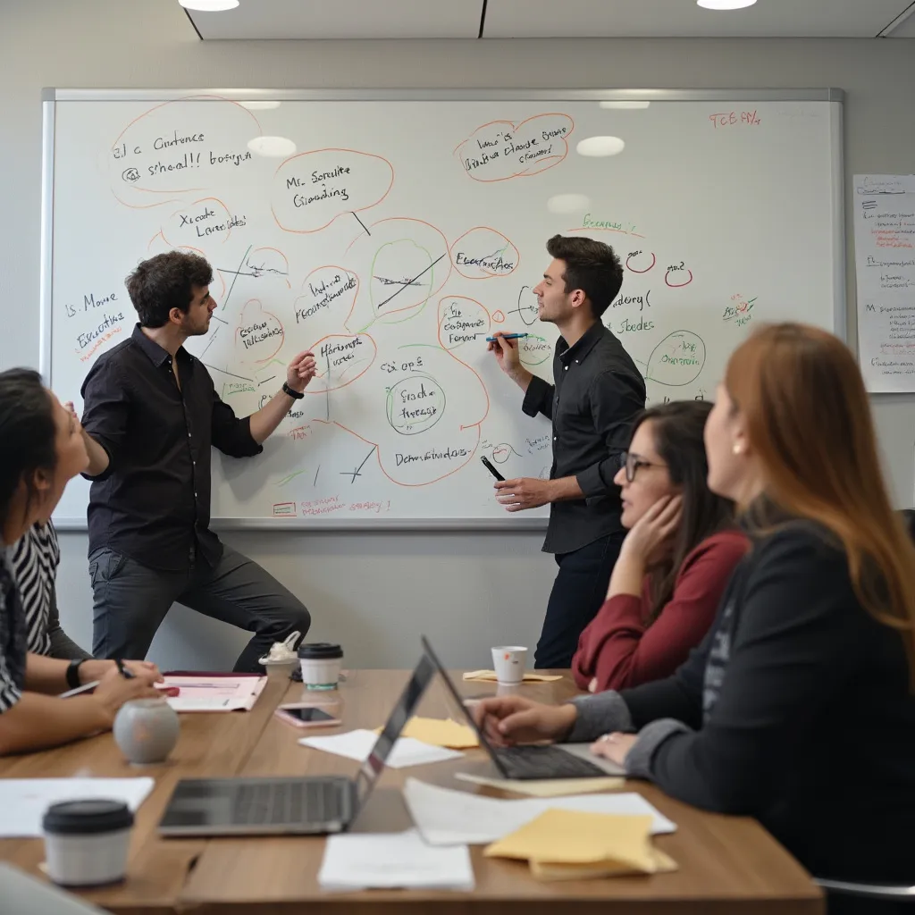Equipo de EcoEstudiantes en una sesión de planificación estratégica